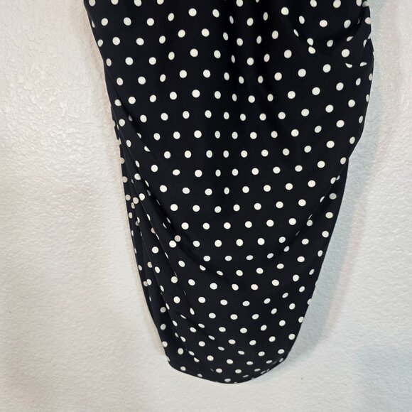 Lauren Ralph Lauren One Piece Swim Dress Women 18W Black Polka Dot Cross Strap - Picture 3 of 12